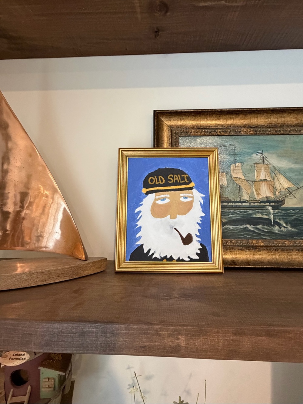 “Old Salt” Folk Art Nautical Painting | 8x10 Original on Stretched - Picture 4 of 5